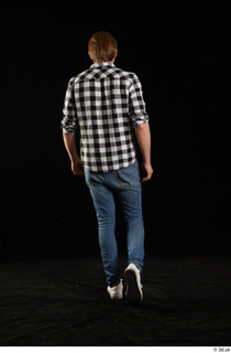  Stanley Johnson  1 back view casual dressed jeans shirt sneakers walking whole body 0006.jpg